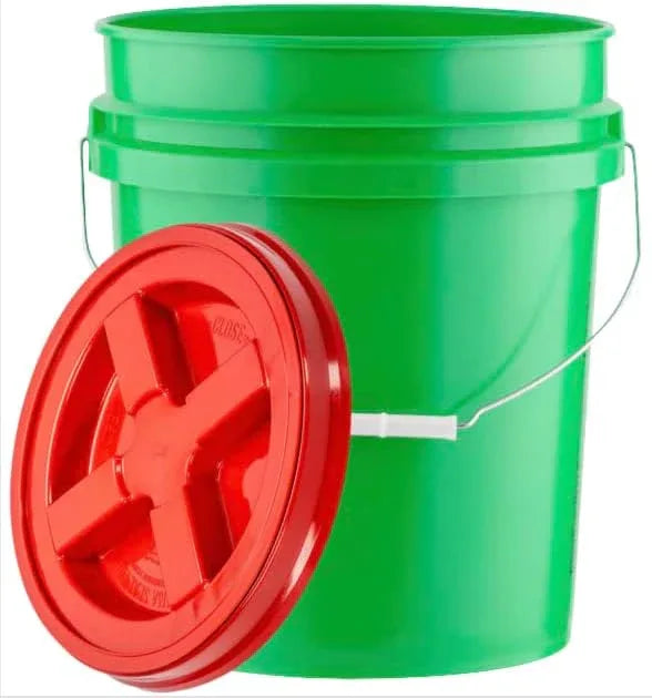 House Naturals 5 Gallon Plastic Food Grade Made in USA Bucket with Screw On Airtight lid (Pack of 2) - NeatNest
