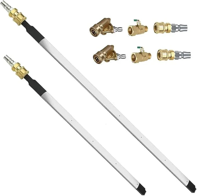 40" & 24" Radiator Cleaning Wand 2-Piece Set, 2500 PSI Stainless Steel High Pressure Radiator Flush and Cleaner Tool with Pressure Washer Gun Adapter or Cars, Truck, RV - NeatNest