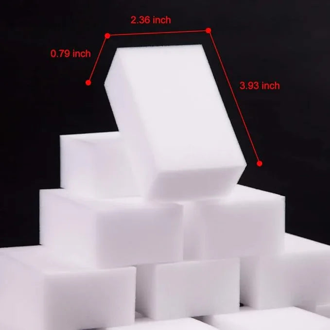 100 Pack Magic Sponge Eraser Extra Thick and Long Lasting Melamine Cleaning Sponges in Bulk - Multi Surface Power Scrubber Foam Cleaning Pads - Bathtub, Floor, Baseboard, Bathroom, Wall Cleaner - NeatNest