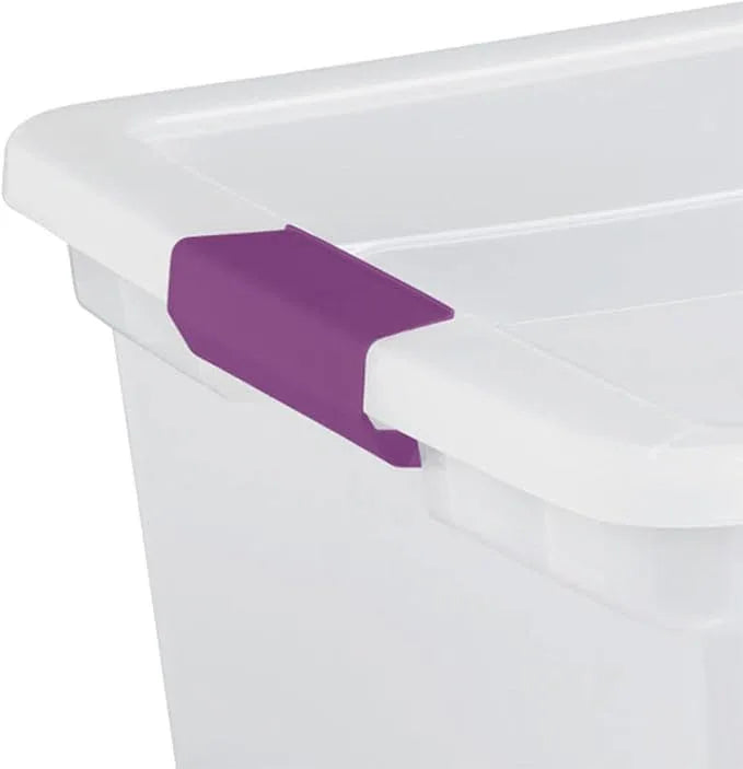 Sterilite 6-Pack Plastic Storage Bin w/ Latch Lid, ClearView Stackable Containers, 66 Qt - NeatNest