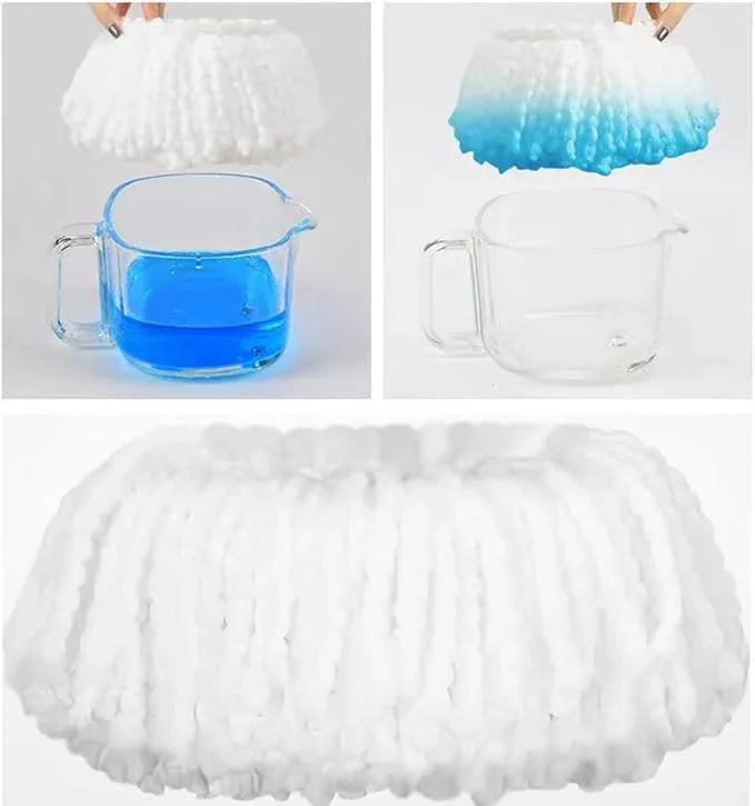 Spin Mop Refills Replacement 360° Microfiber Spin Mop and Bucket Head Round Shape Standard Size Easy Cleaning Spin Mop Systems 6-Pack White - NeatNest