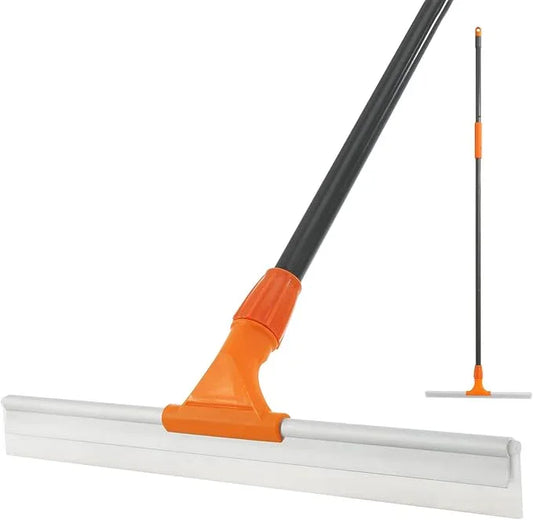 Silicone Floor Squeegee for Shower Glass, Floor, and Garage - Heavy-Duty Pet Hair Remover, Bathroom Tile Cleaner, Window Wiper - Flexible, No Streaks, Compact Storage - NeatNest