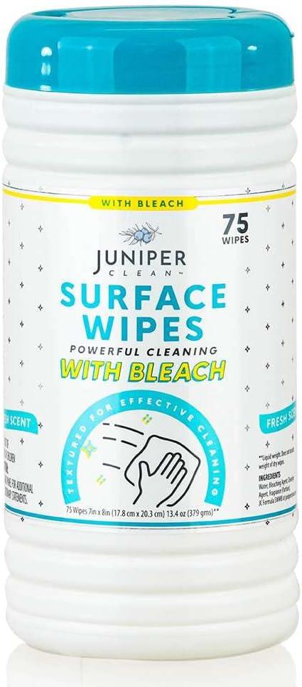 1 Pack Surface Cleaning Wipes with Bleach, All-Purpose Cleaner for Bathroom, Kitchen, Office, 75 Count Canister, 7.5" x 7" Sheet, Fresh Scent, Lint Free & Durable - NeatNest