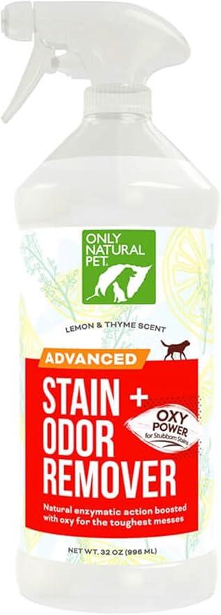 Only Natural Pet Advanced Dog Stain + Odor Remover with Oxy, All-Natural Professional Strength Enzymatic Cleaner - Pet Stain and Urine Odor Remover- 32 Fl Oz - NeatNest