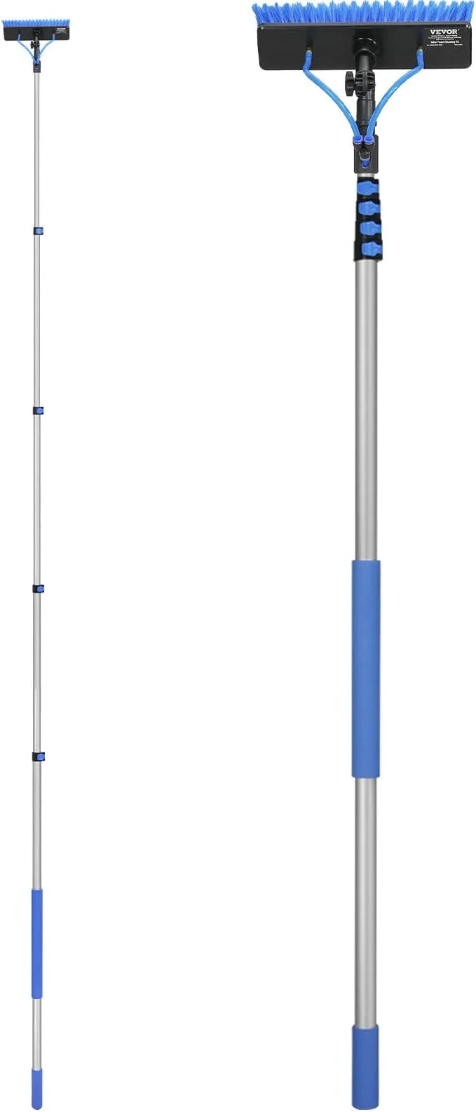 VEVOR Water Fed Pole Kit, 24FT Solar Panel Cleaning Pole with Extendable Handle, 180° Rotatable Brush Head & 65.6FT Hose, Household & Outdoor Window Cleaner Tool for Caravan Solar Panel Deck - NeatNest