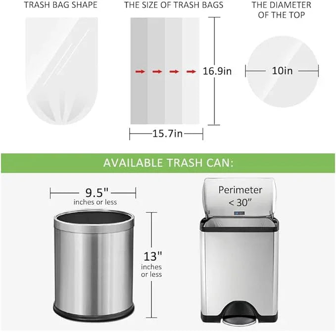 1.2 Gallon 80 Counts Strong Trash Bags Garbage Bags, Bathroom Trash Can Bin Liners, Small Plastic Bags for home office kitchen, fit 5-6 Liter, 0.8-1.6 and 1-1.5 Gal, Clear - NeatNest