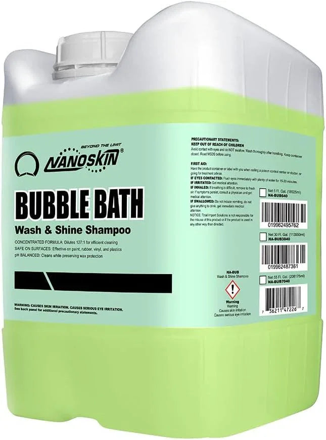 Nanoskin BUBBLE BATH Foaming Car Wash Shampoo 5 Gallons - Works with Foam Cannon, Foam Gun, Bucket Washes, Car Soap for Pressure Washer | For Car, Truck, Motorcycle, RV & More | Green Apple Scented - NeatNest