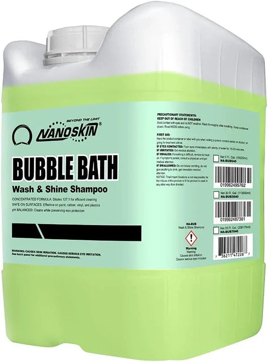 Nanoskin BUBBLE BATH Foaming Car Wash Shampoo 5 Gallons - Works with Foam Cannon, Foam Gun, Bucket Washes, Car Soap for Pressure Washer | For Car, Truck, Motorcycle, RV & More | Green Apple Scented - NeatNest