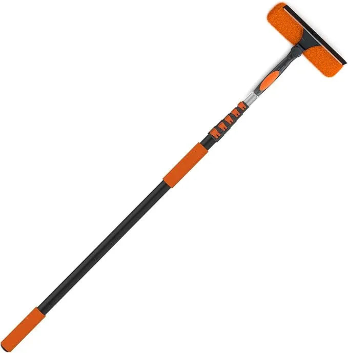 30FT Window Squeegee with Extension Pole, 2-in-1 Squeegee for Window Cleaning, Professional Cleaning Kit for Home with 24FT Telescoping Pole for Outdoor Indoor Use - NeatNest
