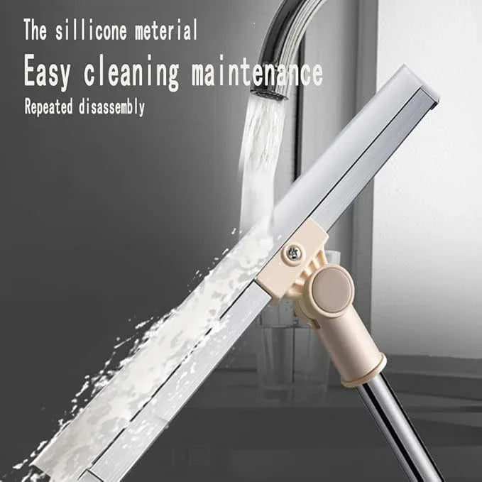 Floor Squeegee 65" Long Handles Adjustable Telescopic Pole Heavy Duty Broom 20" Apply to Shower Bathroom Kitchen Home Garage Tile Pet Hair Fur Floor Marble Glass Door Window Cleaning - NeatNest