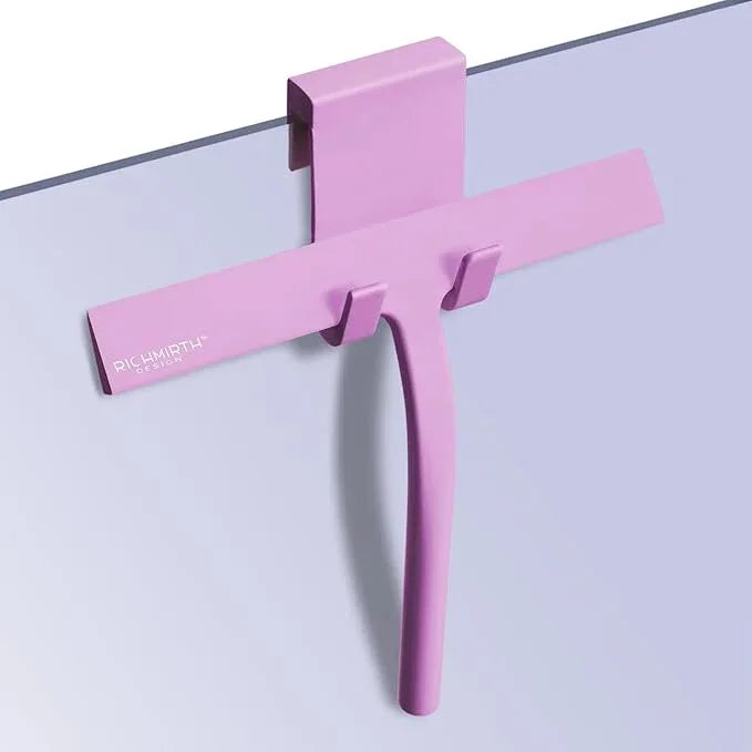 RICHMIRTH Silicone Rubber Blade Shower Squeegee 9" in Width Window & Car Squeegee - Pink - NeatNest