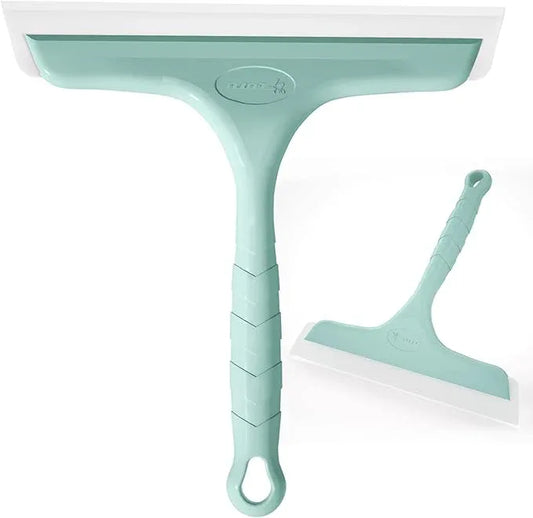 Shower Squeegee for Glass Doors, Bathroom Squeegee for Shower, Mini Window Squeegee, Home Bathroom Silicone Cleaner Tool, Suitable for Bathroom, Kitchen, Tile, Mirror, Car Glass, 8in Lake Blue - NeatNest