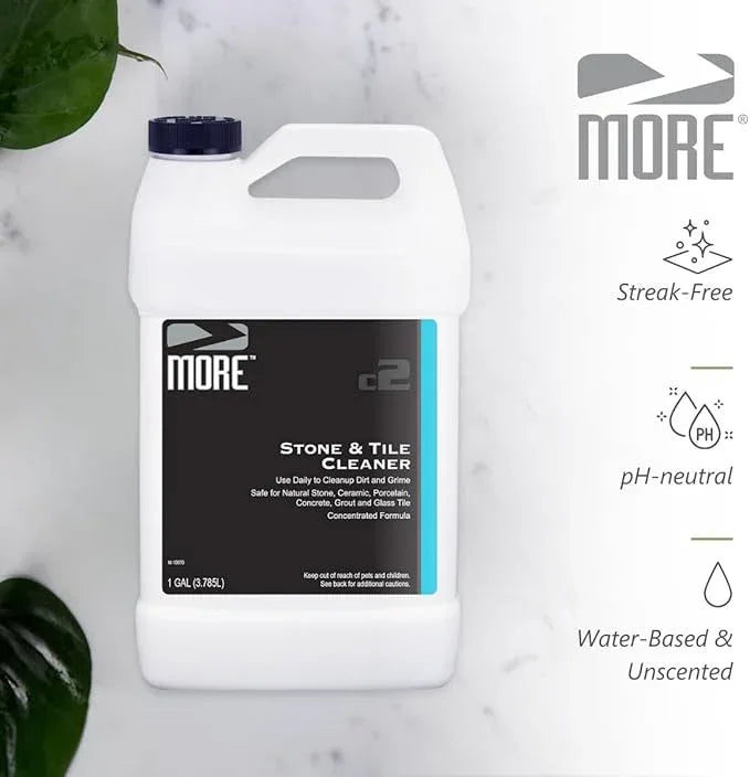 MORE - Stone & Tile Cleaner - Grout & Floor Cleaner for Natural Stone, Marble, Concrete, Ceramic, & Porcelain - Water-Based Grout Cleaner for Tile Floors - Concentrated Formula - pH Neutral - 128oz - NeatNest