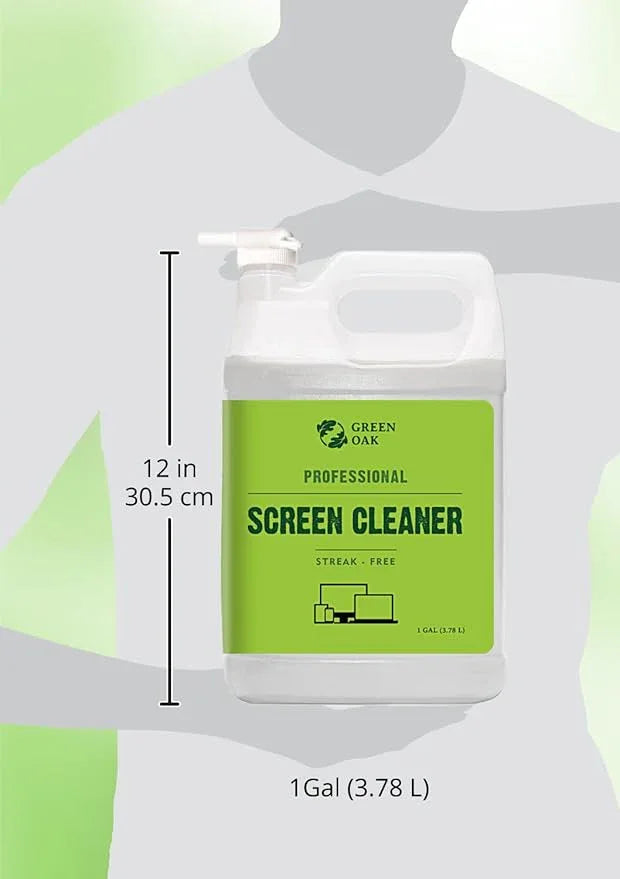 Green Oak Screen Cleaner Refill Professional Screen Cleaner Spray - Best for LCD & LED TV, Tablet, Computer Monitor, Phone - Safely Cleans Fingerprints, Dust, Oil (1 Gallon) - NeatNest