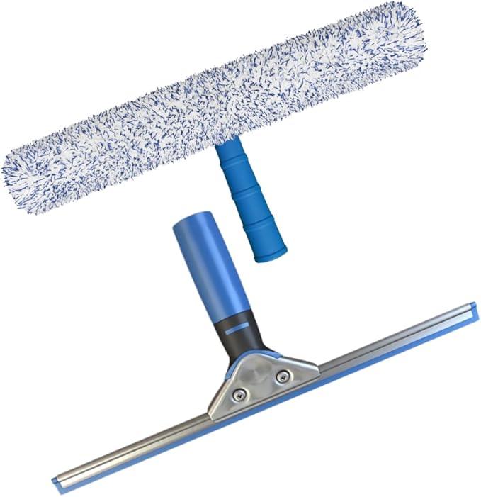 Squeegee & Window Washer Combo - Professional Grade Cleaning Tool for Sparkling Windows, Glass, and Surfaces - Ergonomic Design for Effortless Cleaning - NeatNest