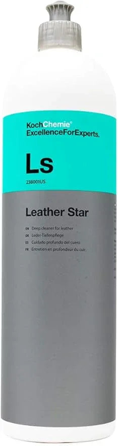 KOCHCHEMIE - Leather Star - Deep Cleaner for Leather; Revitalizes, Preserves, and Protects; Pleasant Fragrance, Color Intensifying Appearance, Supple Soft Feel; Non-Slippery Formula (1 Liter) - NeatNest