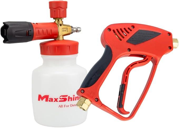 Maxshine Detailing Pressure Washer Foaming Starter Kit SHK01 | Cannon & Gun, White | 35oz Foam Cannon, 5000PSI Pressure Gun | Thick Foam Cleaning for Cars, Trucks, Home Surfaces - NeatNest