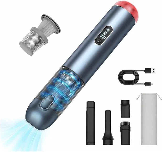 Handheld Vacuum Cordless, 18000Pa Car Vacuum with Brushless Motor, 5-in-1 Portable Hand Held Vacuum with 3 Speed Modes, High Power Mini Vacuum Cleaner with White LED & Red Flash for home, Car, Office - NeatNest
