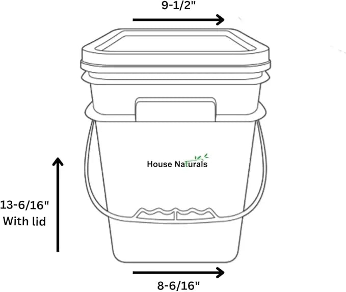 House Naturals 4 Gallon Square Food Grade Bucket Pail with Plastic Handles and Lid (Pack of 3) Made in USA containers (Blue) - NeatNest