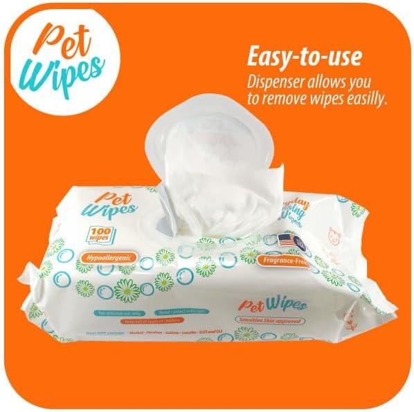 Txakur pet Wipes for Dogs and Cats Hypoallergenic Natural Products for Cleansing from Nose to Tail 100 Count 8x7in Wipes Perfect for Grooming and Cleaning Made in The USA Fragance-Free - NeatNest