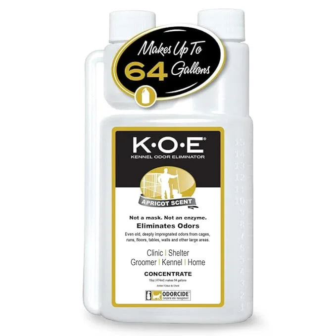 Odorcide K.O.E. Apricot Odor Eliminator 16 oz for Strong Odor for Cages, Runs & More – Home & Kennel w/Safe, Non-Enzymatic Formula - NeatNest