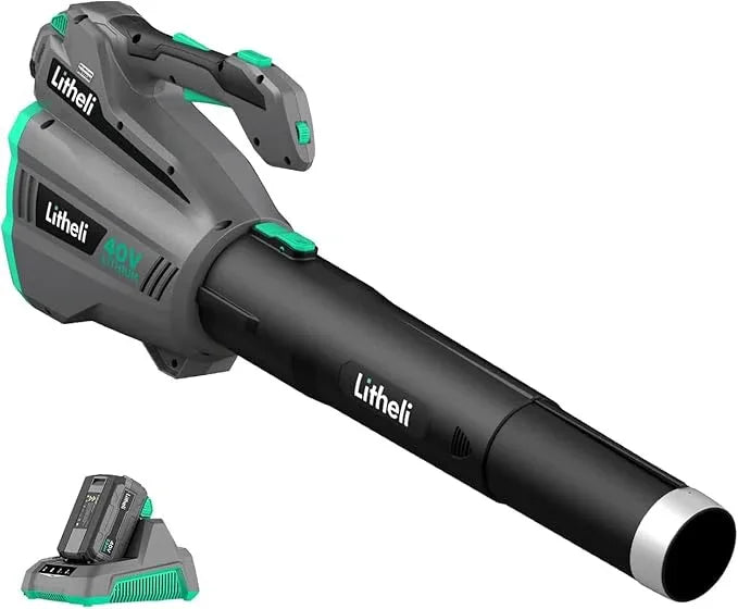 Litheli Cordless Leaf Blower 40V, Battery Leaf Blowers for Lawn Care, with Brushless Motor, Axial Blower for Blowing Leaf, Dust, Snow, Debris, with 2.5Ah Battery & Charger Included - NeatNest