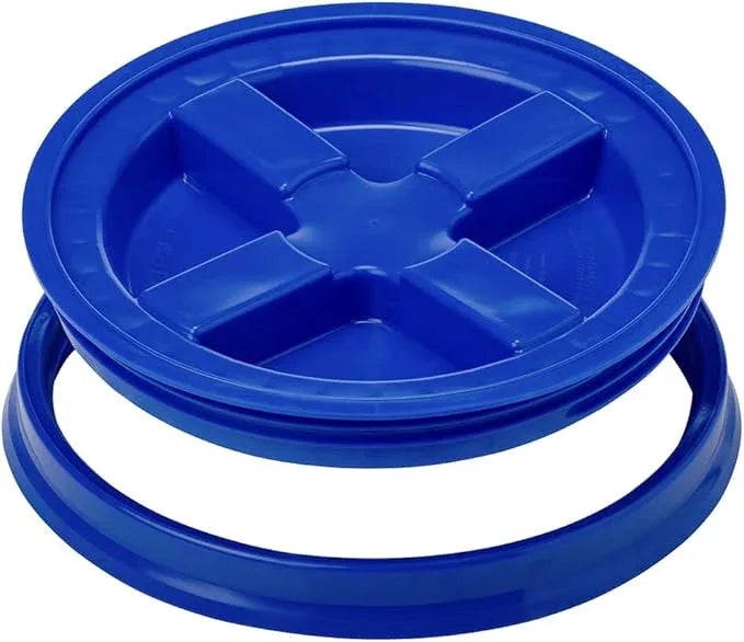 House Naturals 6 Gallon Food Grade BPA Free Made in USA Bucket Pail with Blue Airtight Double Gasket Screw on Lid (Pack of 2) - NeatNest