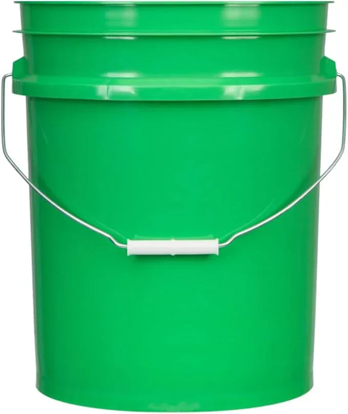House Naturals 5 Gallon Food Grade Plastic Bucket with Air Tight Screw on Lid Made in USA Container (Green Bucket with Green Lid) - NeatNest