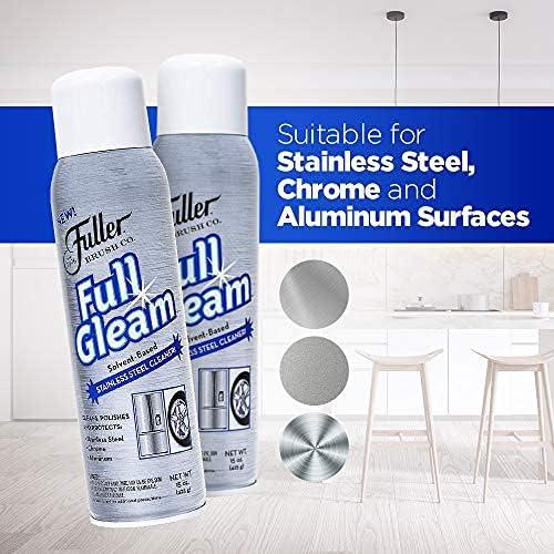 Fuller Brush Full Gleam Stainless Steel Cleaner – 15 oz Spray for Appliances, Chrome, Aluminum & Sinks – Cleans, Polishes & Protects Metal Surfaces (Pack of 6) - NeatNest