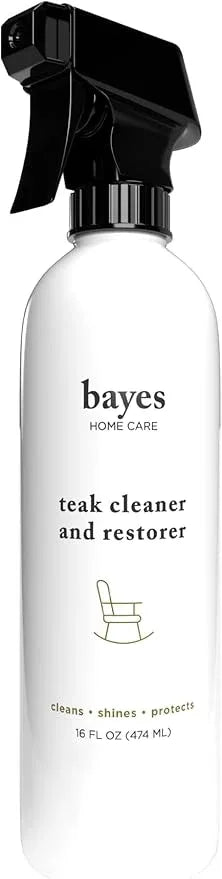 Bayes High Performance Teak Cleaner & Restorer - Cleans, Shines, and Protects - Maintains Fine Teak and Restores Neglected Teak - 16 oz - NeatNest