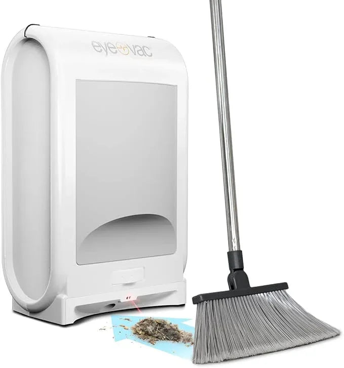 EyeVac Pro Touchless Vacuum Automatic Dustpan - Ultra Fast & Powerful - Great for Sweeping Salon Pet Hair Food Dirt Kitchen, Corded Canister Vacuum, Bagless, Automatic Sensors, 1400 Watt (White) - NeatNest