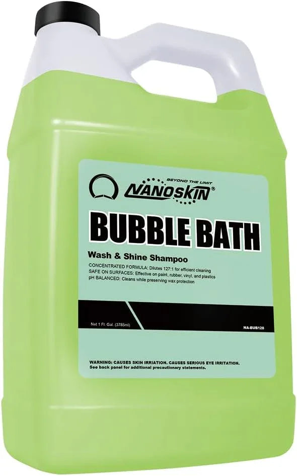 Nanoskin BUBBLE BATH Foaming Car Wash Shampoo 1 Gallon - Works with Foam Cannon, Foam Gun, Bucket Washes, Car Soap for Pressure Washer | For Car, Truck, Motorcycle, RV & More | Green Apple Scented - NeatNest