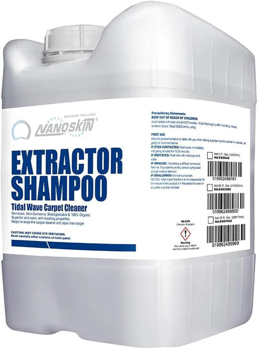 Nanoskin EXTRACTOR SHAMPOO Low Foaming Carpet Cleaner 5 Gallons - Machine Use Upholstery Cleaner, Stain Remover & Odor Eliminator on Rug Car Upholstery Carpets | For Automotive, Home, Office & More - NeatNest