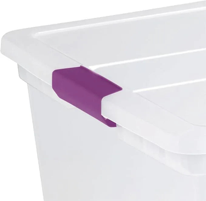 Sterilite 4-Pack 110 Quart ClearView Latch Box, Stackable Organizer Bins with Latching Lids - Clear Plastic Organization Containers for Closet, Bedroom, Shelving Units and Everyday Home Storage - NeatNest