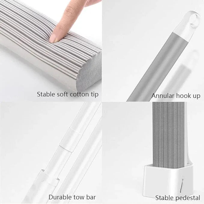 JINYISI Sponge Mop,Kitchen Home PVA Sponge Mop,Sponge Mops for Floor Cleaning,with 2pcs Super Absorbent Sponge Headd,for All Types of Floor - NeatNest