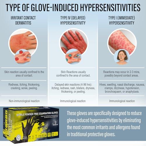 Ensure Black Nitrile Gloves Low Dermatitis 7 Mil, Heavy Duty, Puncture & Chemical Resistant, Disposable, Latex-Free, for Automotive, Industrial, Mechanic, Food Service, Exam Gloves (1000, X-Large) - NeatNest