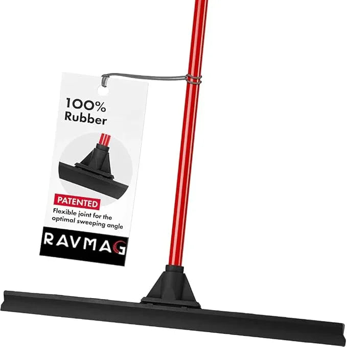 Heavy-Duty Floor Squeegee - Large 24" Wide Blade & 55" 1PC Long Handle Professional Grade Concrete, Garage & Commercial Rubber Squeegee Broom Floor Cleaner - Wood, Tile, Shower, Glass, Deck, Window - NeatNest