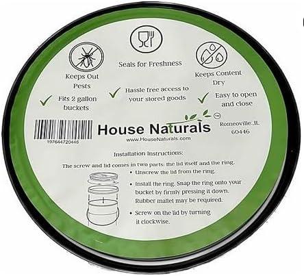 House Naturals 5 Gal Plastic Buckets Food Grade BPA Free Made in USA pails with Screw On Gasket Lids - Pack of 3 - Yellow Green Red - NeatNest