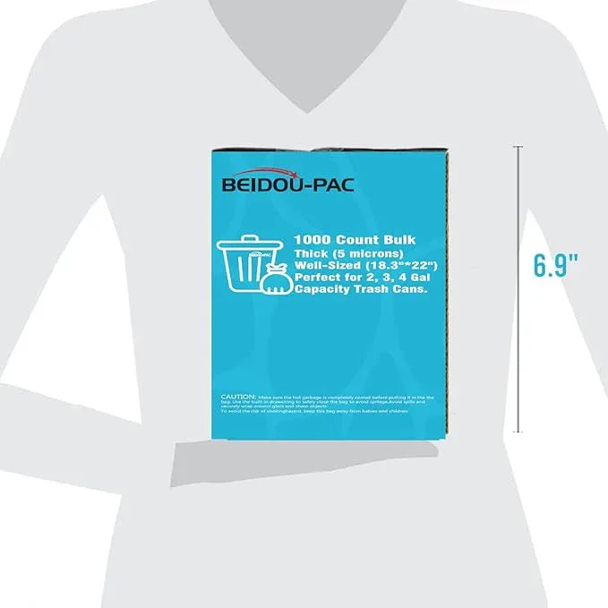 2-4 Gallon Trash Bags, 1000 Count Bulk Value Pack, Clear Plastic Recycling Bags, Small Multi-purpose Garbage Bags for Business Home Bathroom Kitchen Commercial and Industrial - NeatNest