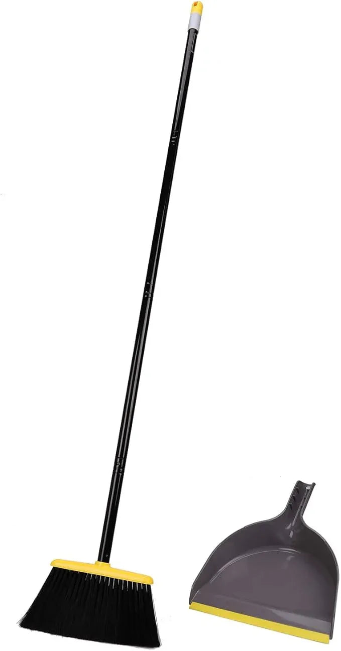 Broom and Dustpan Set,IndoorBroom with Dust pan Combo Set for Home,Angle Kitchen Broom for Floor Sweeping - NeatNest