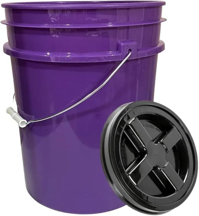 House Naturals 5 Gallon Purple Food Grade Plastic Bucket with Screw on Air Tight Lid- Made in USA (2) - NeatNest