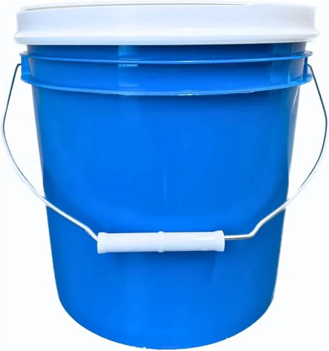 House Naturals 2 Gallon Blue Food Grade - BPA Free - Made in USA Bucket Pail with White Screw On Lid - NeatNest