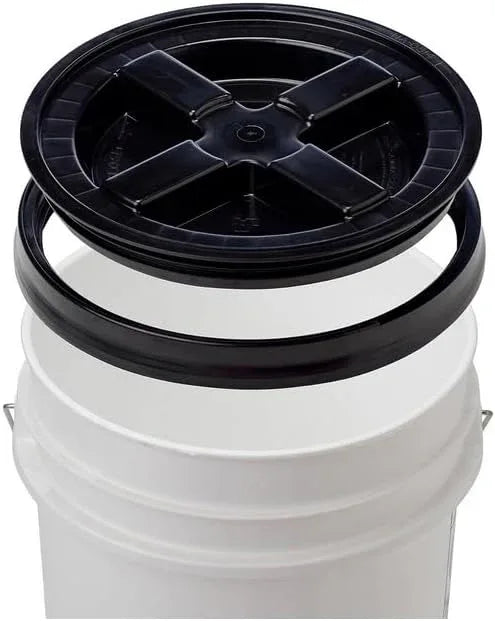 House Naturals 3.5 Gallon Aqua Food Grade BPA Free Bucket Pail with White AirTight Screw on Lid (Pack of 2) - NeatNest