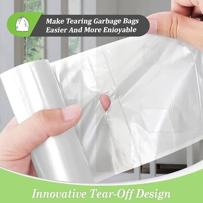1.2 Gallon 80 Counts Strong Trash Bags Garbage Bags, Bathroom Trash Can Bin Liners, Small Plastic Bags for home office kitchen, fit 5-6 Liter, 0.8-1.6 and 1-1.5 Gal, Clear - NeatNest