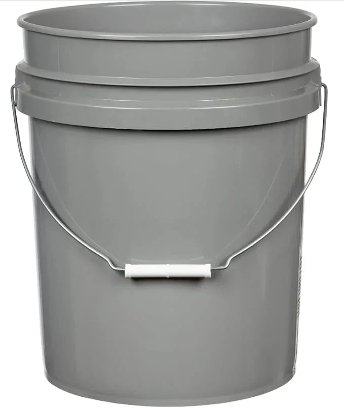 House Naturals 5 Gallon Grey Food Grade Bucket with Black Screw on Lid, BPA Free Container (Pack of 3) Made in USA - NeatNest