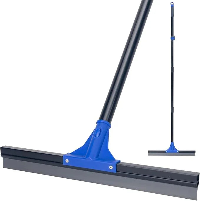 Floor Squeegee with Telescopic Long Handle 59'', Heavy Duty 18" Rubber Wiper Broom for Concrete, Bathroom Tile, Garage, Deck - NeatNest