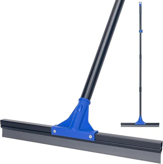 Floor Squeegee with Telescopic Long Handle 59'', Heavy Duty 18" Rubber Wiper Broom for Concrete, Bathroom Tile, Garage, Deck - NeatNest