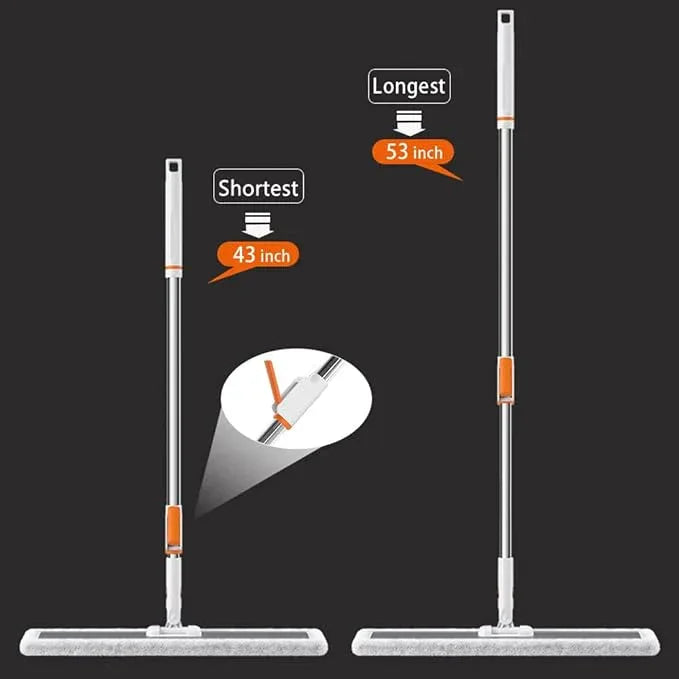 32-Inch Microfiber Flat Mop for Floor Cleaning - Commercial Wide Mop with 360° Rotation, Stainless Steel Handle & 4 Reusable Washable Pads - for Hardwood, Laminate, Tile, Dust and Wet Mopping - NeatNest