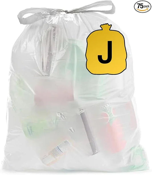 Ultrasac 8-12 Gallon 1.14 MIL White Drawstring Trash Bags - 21.5" x 30" - Pack of 75 - Fits simplehuman J - NeatNest