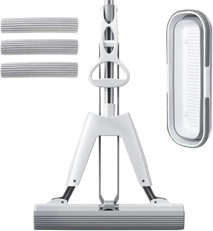 Mop and Bucket with Wringer Set for Home Floor Cleaning, Self Squeezing mini Hand mop with 3 Absorbent Sponge Mop Refills and Adjustable Height - NeatNest